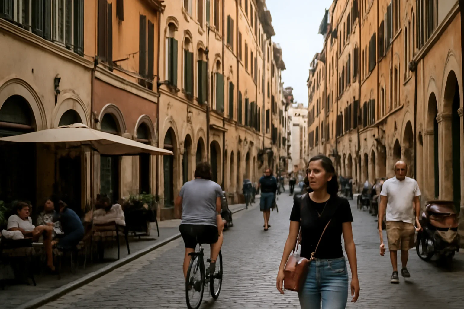 Street scene that captures everyday atmosphere in Italy