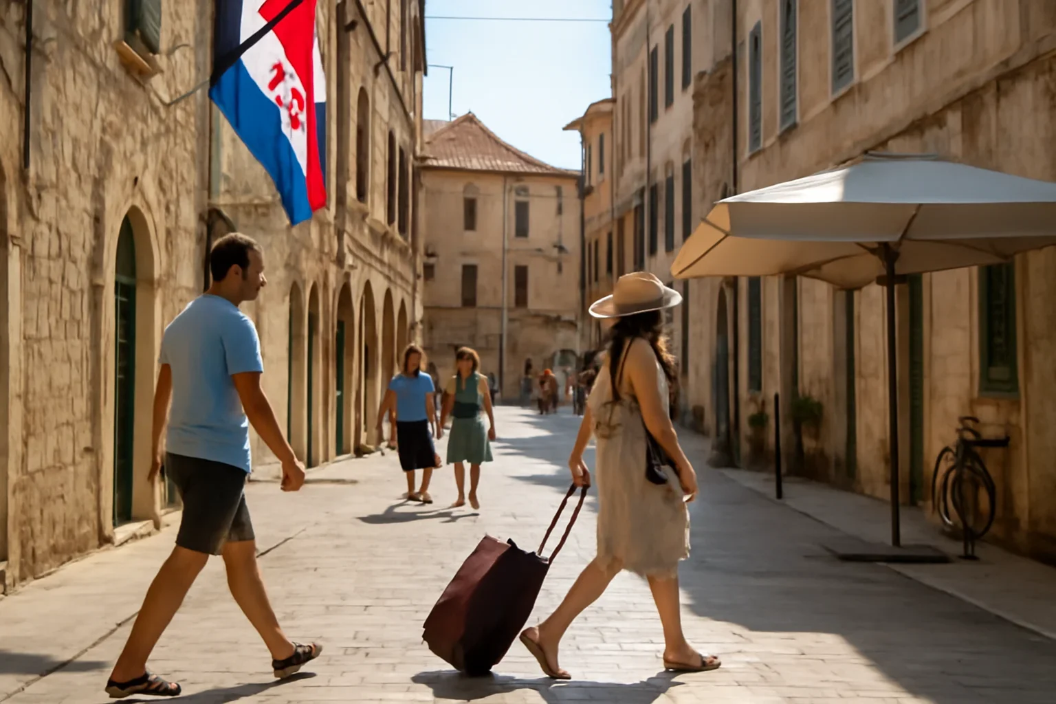 Street scene that captures everyday atmosphere in Croatia